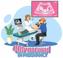 Free vector ultrasound in pregnancy for banner or poster design