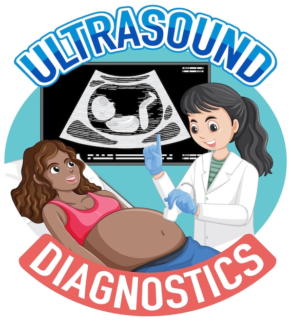 Ultrasound in pregnancy for banner or poster design