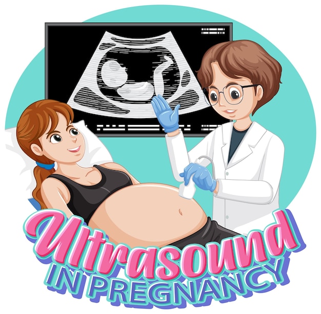 Free vector ultrasound in pregnancy for banner or poster design