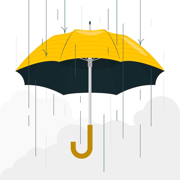 無料ベクター 傘と雨の概念図