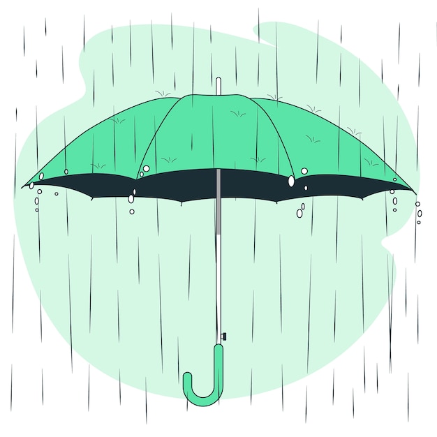 Umbrella and rain concept illustration