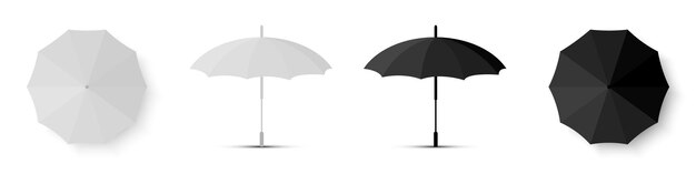 傘モックアップセット Webの10傘モックアップのリアルなイラスト プレミアムベクター