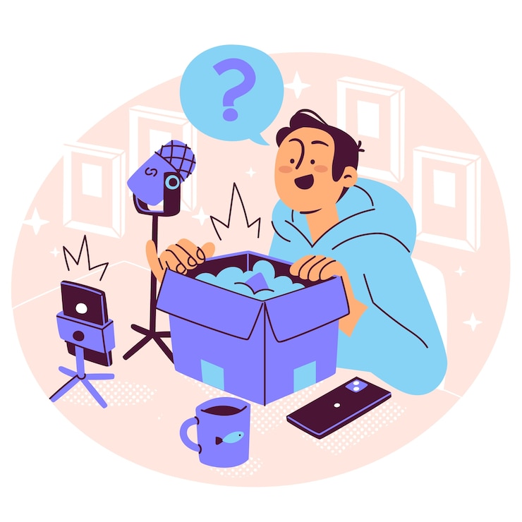 Free Vector unboxing concept illustration
