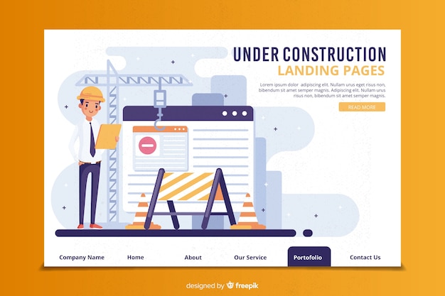 工事中ランディングページテンプレート