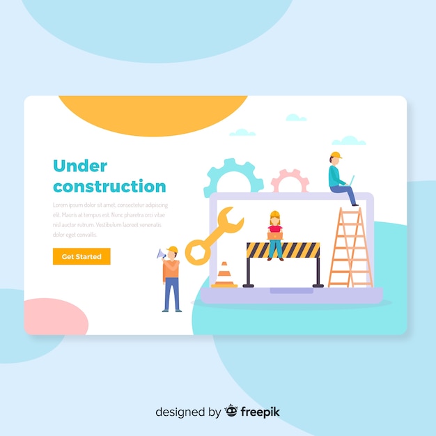 無料ベクター 工事着陸ページ