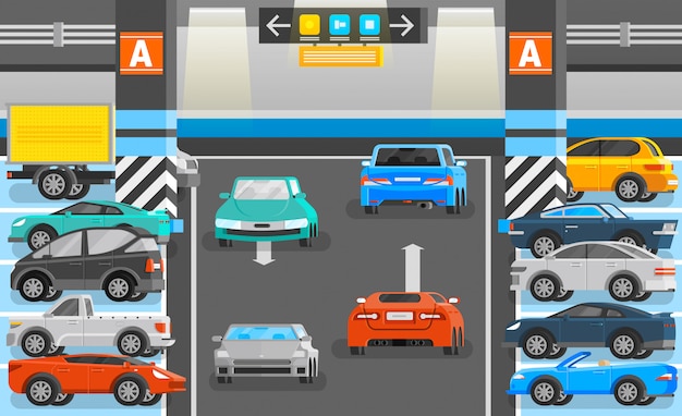 Free vector underground parking illustration