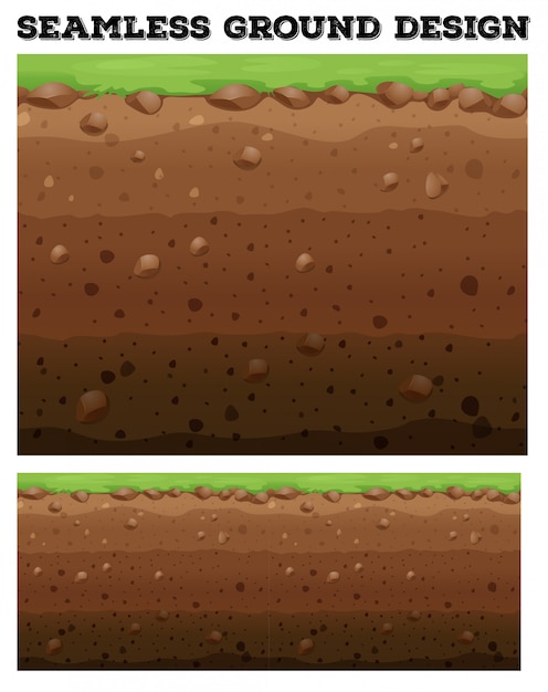 Free vector underground with lawn on dirt