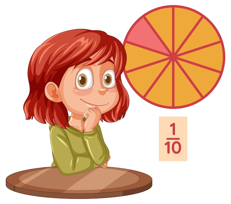 Free Vector understanding fractions with visual aids