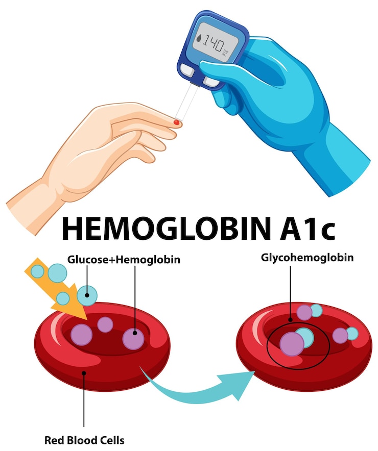 Free Vector understanding hemoglobin a1c in diabetes management