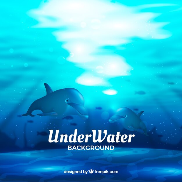 水中イルカ プレミアムベクター