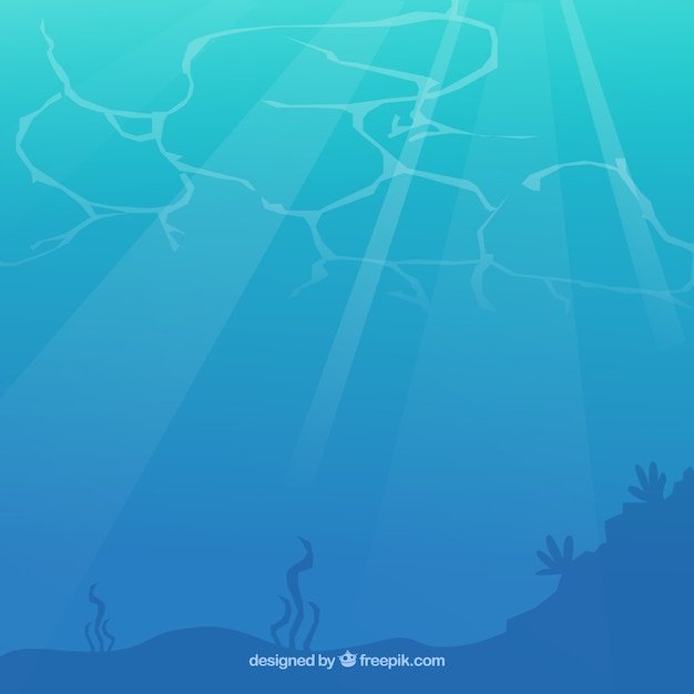 Free vector underwater background with seaweeds