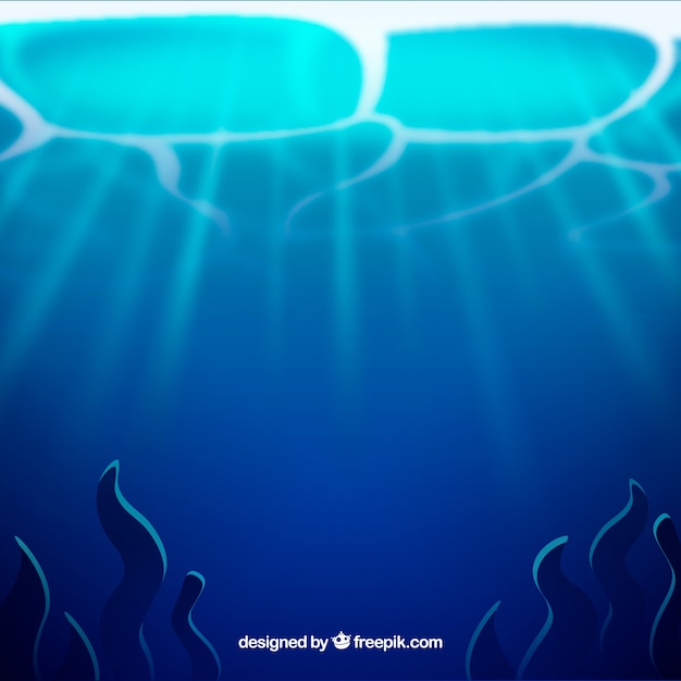 Бесплатное векторное изображение Подводный фон с водорослями