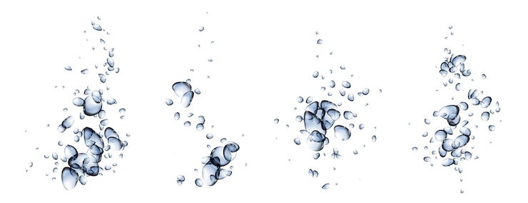 無料Vector 水中バブル ドロップ空気スプラッシュ ベクトル テクスチャ分離された現実的な水の下で炭酸ソーダ効果 3 d 水族館酸素ボールの流れ炭酸シャンパン蒸気境界線透明な黒いゲル液滴