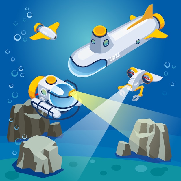 Free vector underwater vehicles composition