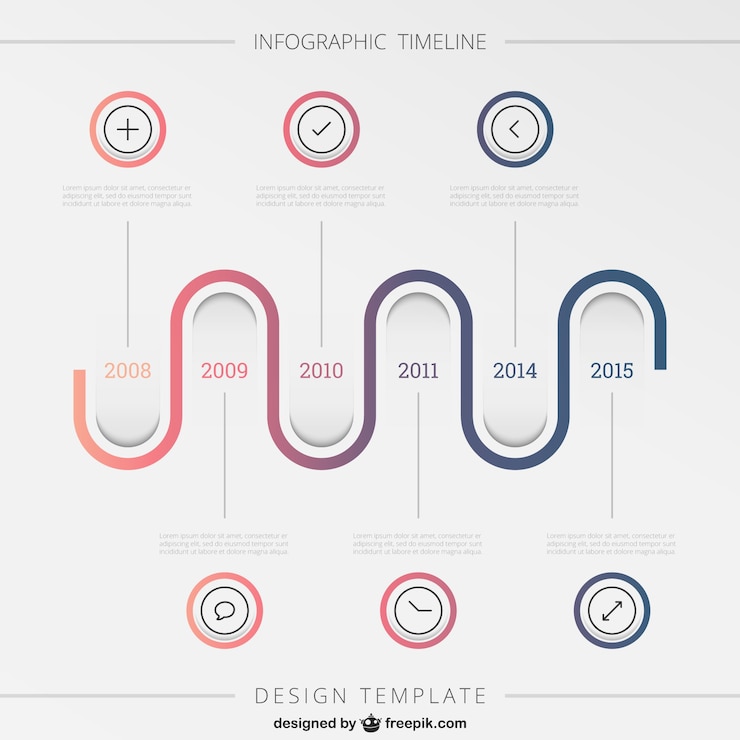 Free Vector undulating line infographic