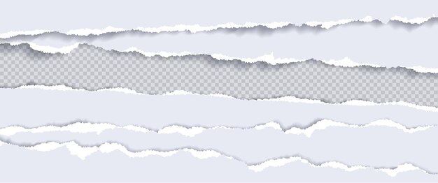 Free vector uneven edges of torn paper pages