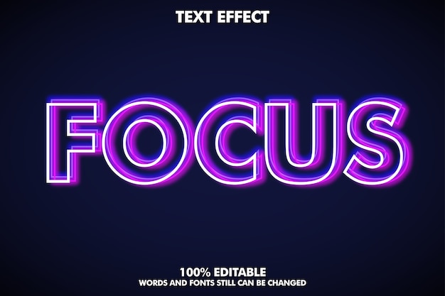 Расфокусируйте эффект блестящего контура текста