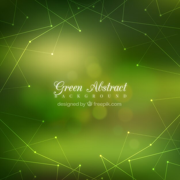 Unfocused green background with geometric lines