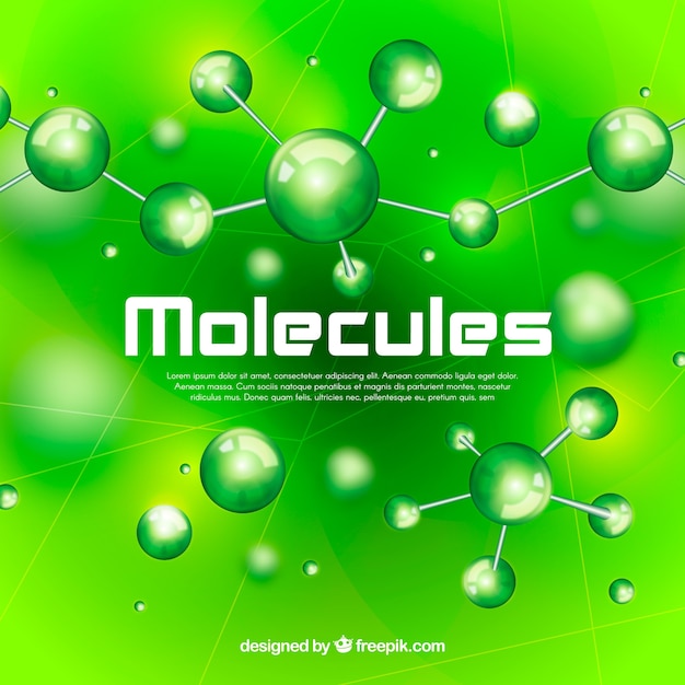 Бесплатное векторное изображение Нефокусированный зеленый фон с молекулами
