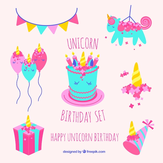 Unicorn birthday set