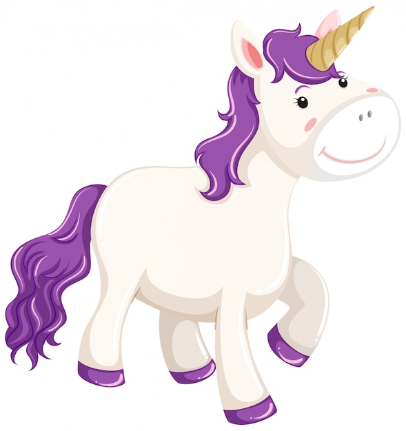 Free vector a unicorn character on white background