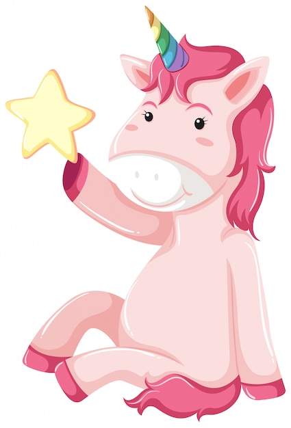 Free vector a unicorn character on white background