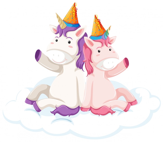 Free vector unicorn character on white background