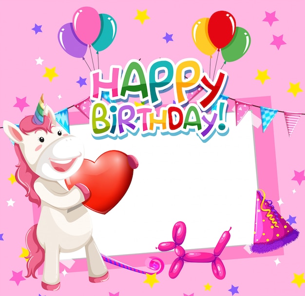Бесплатное векторное изображение Единорог на день рождения