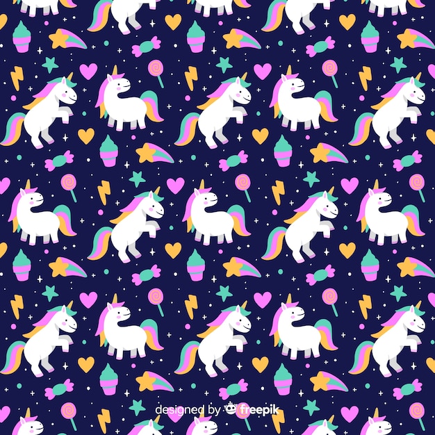 Free vector unicorn pattern