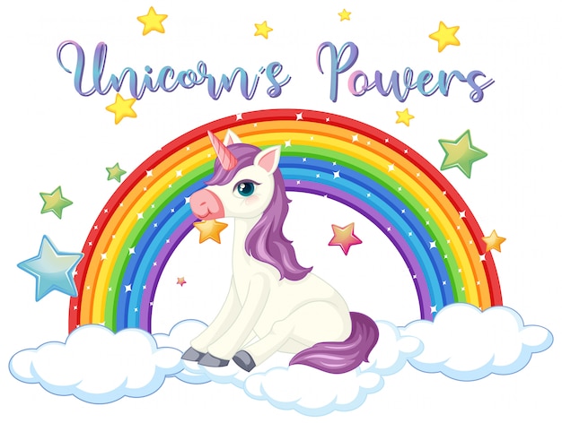 Free vector unicorn power sign on white background