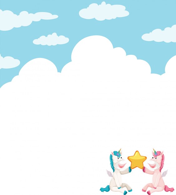 Unicorn on sky template