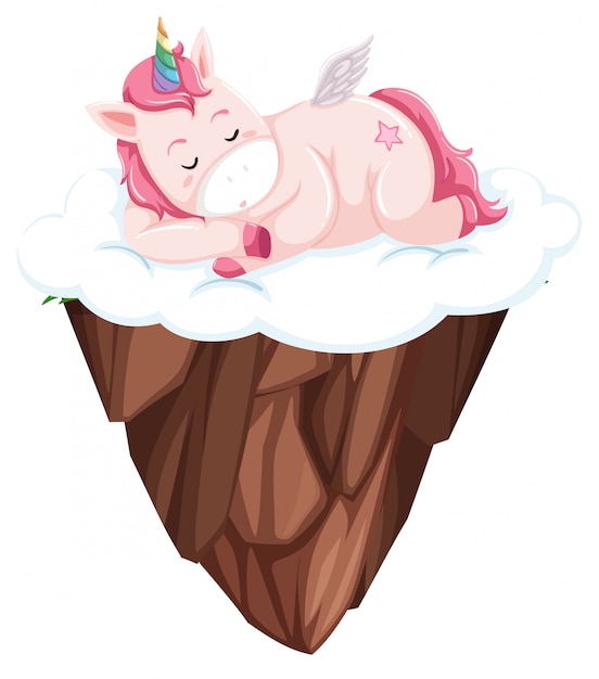 Un unicorno che dorme sul cielo