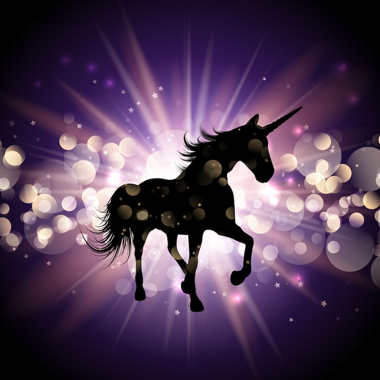 मुफ़्त वेक्टर unicorn on starburst background 