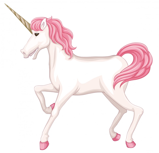 Vettore gratuito unicorno con coda rosa