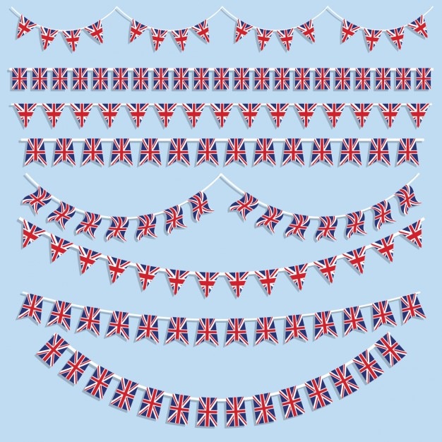 Free vector union jack buntings collection