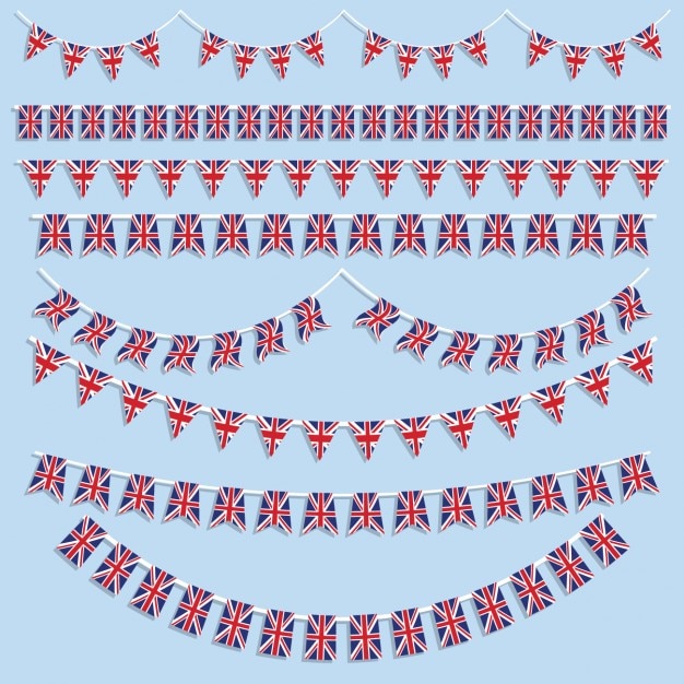 Free Vector union jack buntings collection
