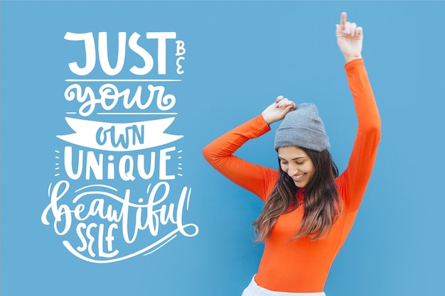 Free vector unique beautiful self positive lettering