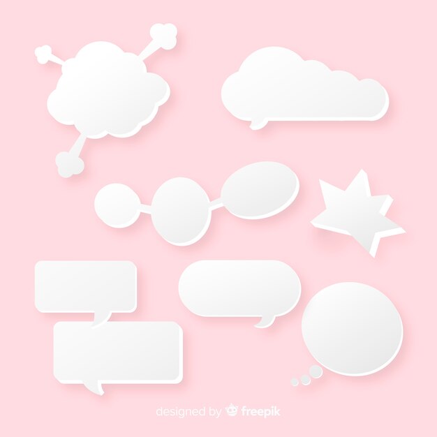 Unique shapes speech bubbles assortment