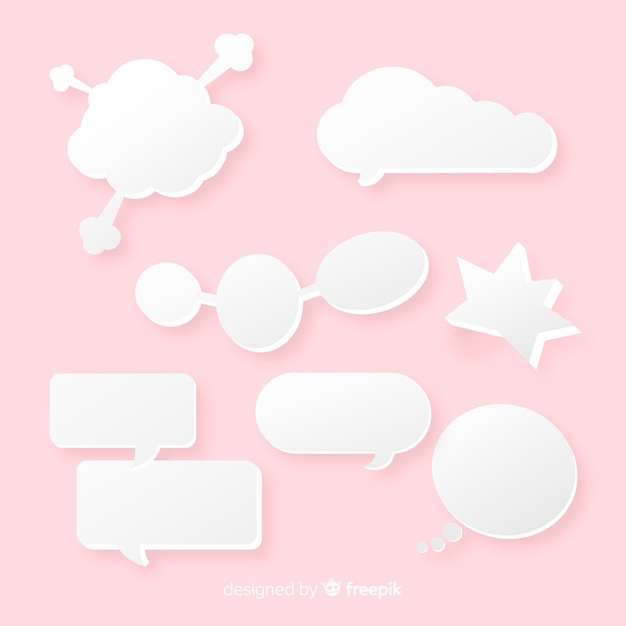 Unique shapes speech bubbles assortment