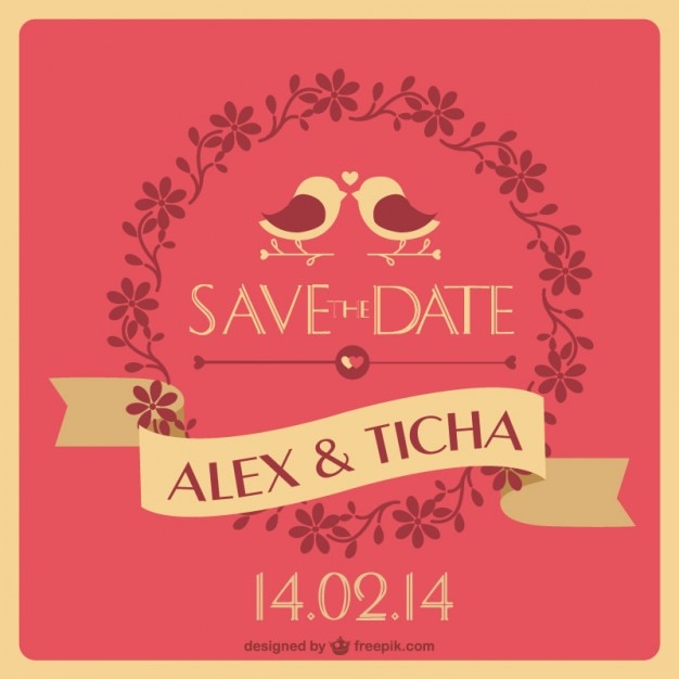 Free vector unique wedding invitation