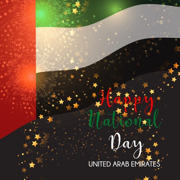 Free vector united arab emirates, independence day background with stars