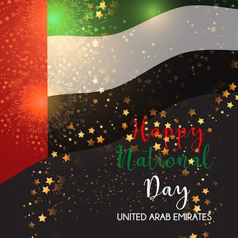 United arab emirates, independence day background with stars