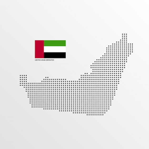 阿拉伯联合酋长国免费矢量地图设计