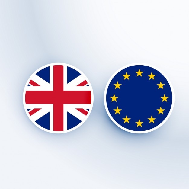 英国と欧州連合（eu）のシンボルとバッジ