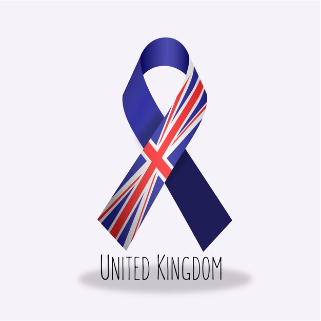 United kingdom flag ribbon design