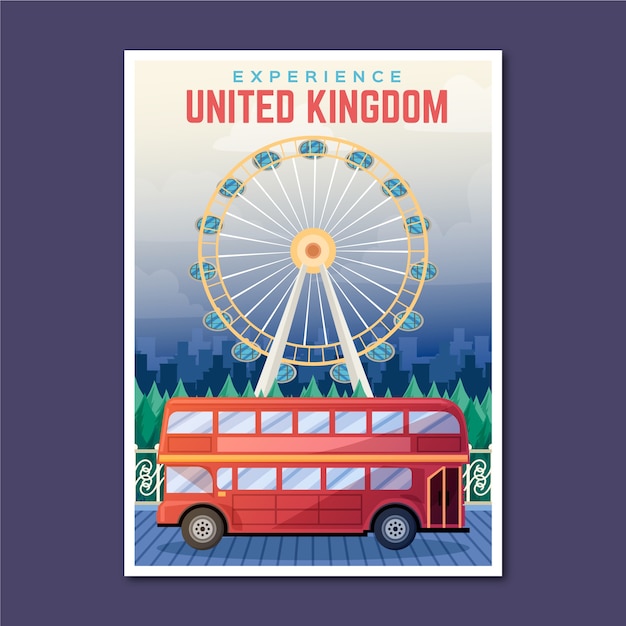 United kingdom holiday travel poster