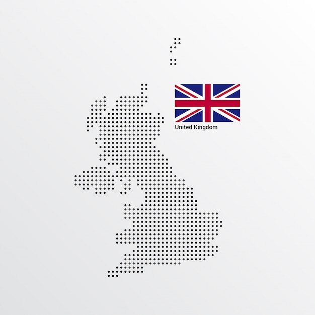Бесплатное векторное изображение Великобритания дизайн карты