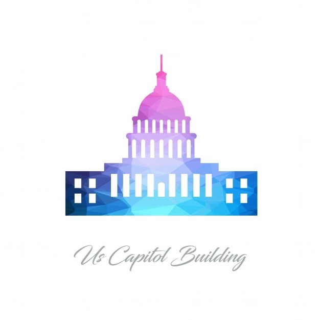 Free vector united states capitol, polygonal