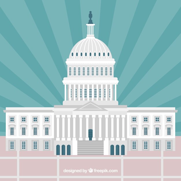 united states congress background in flat style