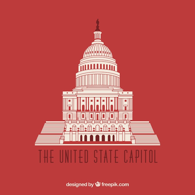 United states congress background in flat style